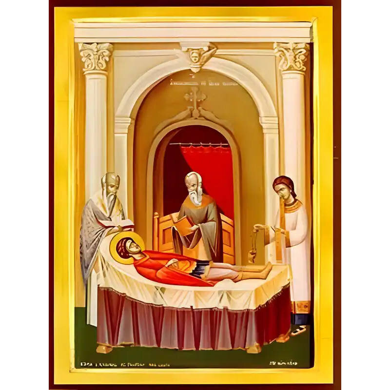 Εικόνα Ορθοδοξίας με περίγραμμα χρυσό σε ξύλο Φλαμουρίας  με  βάση Εικόνα ΑΓΙΟΣ ΓΕΩΡΓΙΟΣ Ο ΤΡΟΠΑΙΟΦΟΡΟΣ, ΑΝΑΚΟΜΙΔΗ ΤΙΜΙΟΥ ΛΕΙΨΑΝΟΥ Χειροποίητη Ελληνορθόδοξη εικόνα του Ιησού Χριστού, Κρεμαστή πλάκα βυζαντινής τέχνης, χριστιανική τέχνη Διάσταση 40x30 cm (10,2x7,9 ίντσες)  INTRAEK-1447757864958