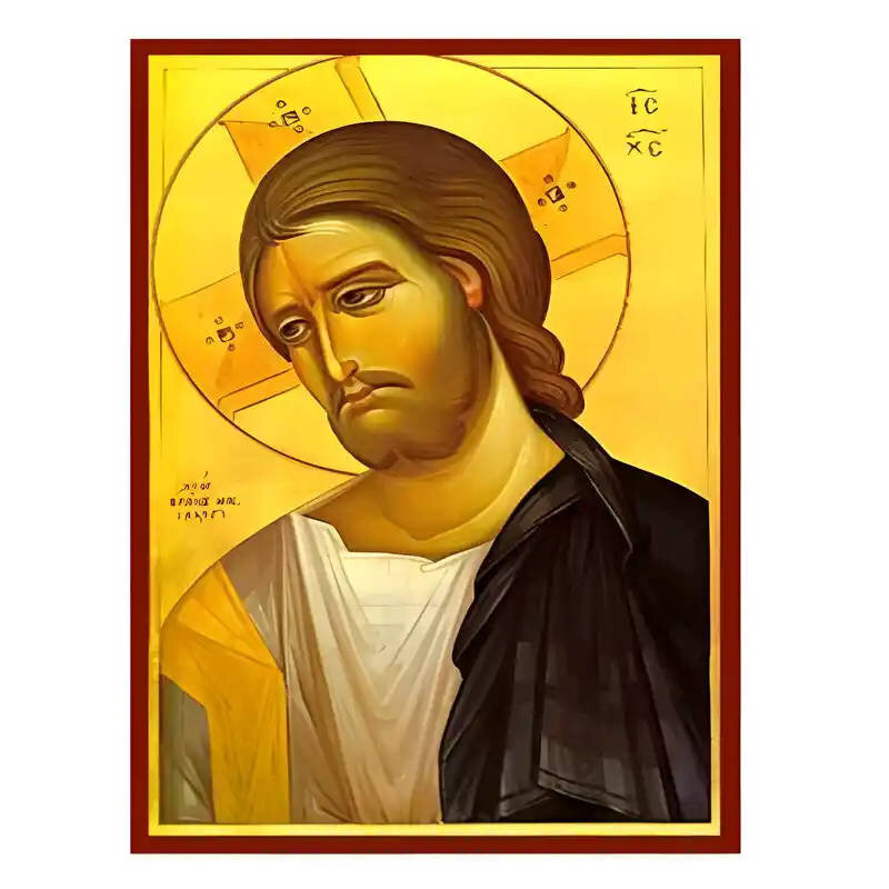 Εικόνα Ορθοδοξίας με περίγραμμα χρυσό σε ξύλο Φλαμουρίας  με  βάση Εικόνα Χριστός, Προτομή Χειροποίητη Ελληνορθόδοξη , Κρεμαστή πλάκα βυζαντινής τέχνης, χριστιανική τέχνη Διάσταση 10x7 cm (3,9 x 2,8 ίντσες) INTRAEK-670722