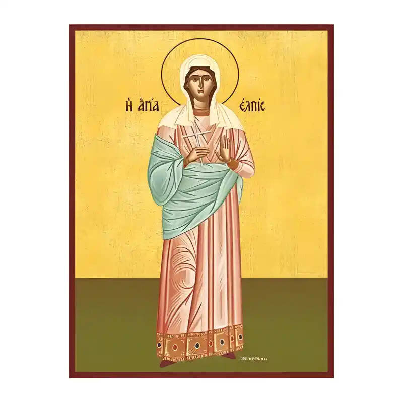 Εικόνα Ορθοδοξίας με περίγραμμα χρυσό σε ξύλο Φλαμουρίας  με  βάση Εικόνα Αγία Ελπίδα Χειροποίητη Ελληνορθόδοξη , Κρεμαστή πλάκα βυζαντινής τέχνης, χριστιανική τέχνη Διάσταση 10x7 cm (3,9 x 2,8 ίντσες) INTRAEK-670641