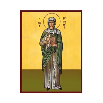 Εικόνα Ορθοδοξίας με περίγραμμα χρυσό σε ξύλο Φλαμουρίας με βάση Εικόνα Αγία Ευφημία Χειροποίητη Ελληνορθόδοξη , Κρεμαστή πλάκα βυζαντινής τέχνης, χριστιανική τέχνη Διάσταση 10x7 cm (3,9 x 2,8 ίντσες) INTRAEK-670626 - Image 1