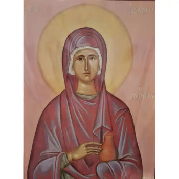 Εικόνα Ορθοδοξίας με περίγραμμα χρυσό σε ξύλο Φλαμουρίας με βάση Εικόνα Αγία Ιωάννα Χειροποίητη Ελληνορθόδοξη , Κρεμαστή πλάκα βυζαντινής τέχνης, χριστιανική τέχνη Διάσταση 10x7 cm (3,9 x 2,8 ίντσες) INTRAEK-670603 - Image 1