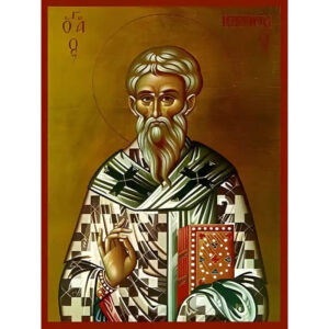 Εικόνα Ορθοδοξίας με περίγραμμα χρυσό σε ξύλο Φλαμουρίας  με  βάση Εικόνα ΑΓΙΟΣ ΙΕΡΟΘΕΟΣ, ΙΕΡΟΜΑΡΤΥΣ, ΕΠΙΣΚΟΠΟΣ ΑΘΗΝΩΝ Χειροποίητη Ελληνορθόδοξη εικόνα του Ιησού Χριστού, Κρεμαστή πλάκα βυζαντινής τέχνης, χριστιανική τέχνη Διάσταση 40x30 cm (10,2x7,9 ίντσες)  INTRAEK-1447757864831