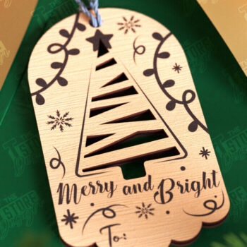 Intra απο ξύλο plywood Χρώμα wenge 3mm-4mm πάχος - Χριστουγεννιάτικη ετικέτα | Ετικέτα δώρου | Διακοπές |CNC Δίασταση 15x15 cm INTRAFABR-101185429 - Image 1