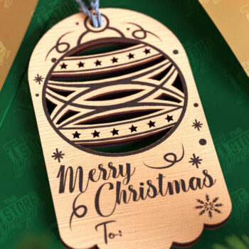 Intra απο ξύλο plywood Χρώμα wenge 3mm-4mm πάχος - Χριστουγεννιάτικη ετικέτα | Ετικέτα δώρου | Διακοπές |CNC Δίασταση 15x15 cm INTRAFABR-101185473 - Image 1