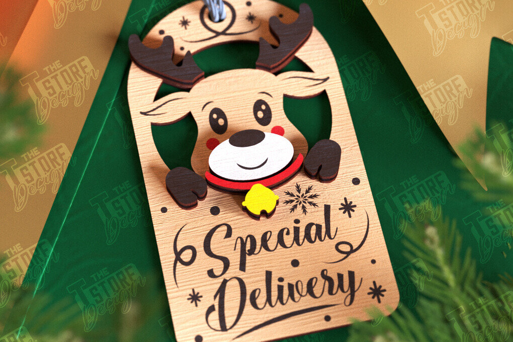 Intra απο ξύλο plywood  Χρώμα wenge 3mm-4mm πάχος - Χριστουγεννιάτικη ετικέτα | Ετικέτα δώρου | Διακοπές |CNC Δίασταση 15x15 cm INTRAFABR-101185520