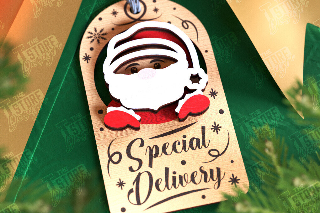 Intra απο ξύλο plywood  Χρώμα wenge 3mm-4mm πάχος - Χριστουγεννιάτικη ετικέτα | Ετικέτα δώρου | Διακοπές |CNC Δίασταση 15x15 cm INTRAFABR-101185547