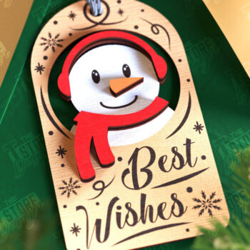 Intra απο ξύλο plywood Χρώμα wenge 3mm-4mm πάχος - Χριστουγεννιάτικη ετικέτα | Ετικέτα δώρου | Διακοπές |CNC Δίασταση 15x15 cm INTRAFABR-101185599 - Image 1