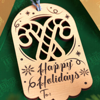 Intra απο ξύλο plywood  Χρώμα wenge 3mm-4mm πάχος - Χριστουγεννιάτικη ετικέτα | Ετικέτα δώρου | Διακοπές |CNC Δίασταση 15x15 cm INTRAFABR-101185247 - Image 1