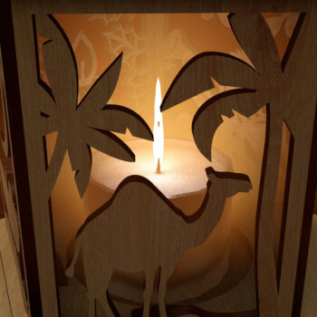 Intra απο ξύλο plywood  Χρώμα wenge 3mm-4mm πάχος - Πρότυπα χριστουγεννιάτικου φωτός τσαγιού Δίασταση 4x4 cm INTRAFABR-111317564 - Image 3