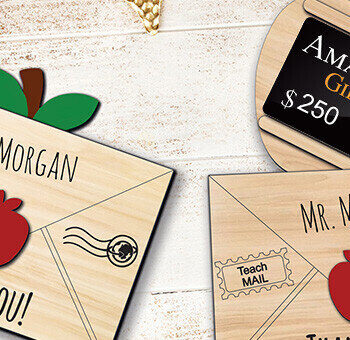 Intra απο ξύλο plywood  Χρώμα wenge 3mm-4mm πάχος - Christmas Teacher Coach Apple Letter Δίασταση 15x15 cm INTRAFABR-111317659 - Image 1