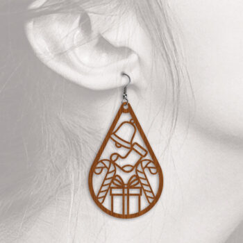 Intra απο ξύλο plywood Χρώμα wenge 3mm-4mm πάχος - Χριστουγεννιάτικα σκουλαρίκια δάκρυ - Δίασταση 3x3 cm INTRAFABR-111317757 - Image 5