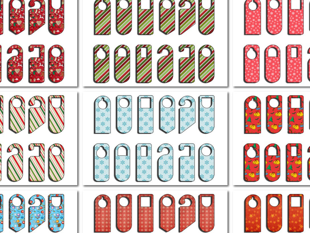 Intra απο ξύλο plywood  Χρώμα wenge 3mm-4mm πάχος - Πρότυπο κρεμάστρες πόρτας με θέμα τα Χριστούγεννα Δίασταση 30x20 cm INTRAFABR-111315557