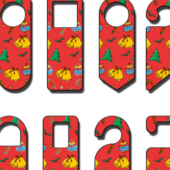 Intra απο ξύλο plywood  Χρώμα wenge 3mm-4mm πάχος - Πρότυπο κρεμάστρες πόρτας με θέμα τα Χριστούγεννα Δίασταση 30x20 cm INTRAFABR-111315557 - Image 5