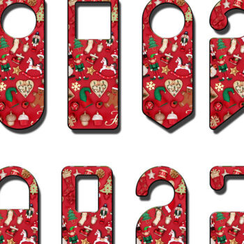 Intra απο ξύλο plywood  Χρώμα wenge 3mm-4mm πάχος - Πρότυπο κρεμάστρες πόρτας με θέμα τα Χριστούγεννα Δίασταση 30x20 cm INTRAFABR-111315557 - Image 10