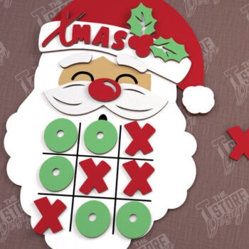 Intra απο ξύλο plywood Χρώμα wenge 3mm-4mm πάχος - Χριστουγεννιάτικο Tic Tac Toe | Επιτραπέζιο παιχνίδι | CNC Δίασταση 15x15 cm INTRAFABR-107200531 - Image 1