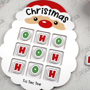 Intra απο ξύλο plywood  Χρώμα wenge 3mm-4mm πάχος - Χριστουγεννιάτικο Tic Tac Toe | Επιτραπέζιο παιχνίδι | CNC Δίασταση 15x15 cm INTRAFABR-77836433