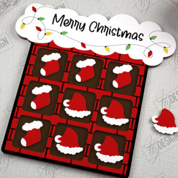 Intra απο ξύλο plywood  Χρώμα wenge 3mm-4mm πάχος - Χριστουγεννιάτικο Tic Tac Toe Bundle | CNC Δίασταση 15x15 cm INTRAFABR-15690034 - Image 8