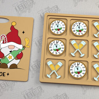 Intra απο ξύλο plywood Χρώμα wenge 3mm-4mm πάχος - Χριστουγεννιάτικο Tic Tac Toe Bundle|Επιτραπέζια παιχνίδια Δίασταση 15x15 cm INTRAFABR-15155659 - Image 8