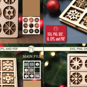 Intra απο ξύλο plywood  Χρώμα wenge 3mm-4mm πάχος - Χριστουγεννιάτικο Πακέτο παιχνιδιών Tic Tac Toe Δίασταση 4x4 cm INTRAFABR-81120151 - Image 1