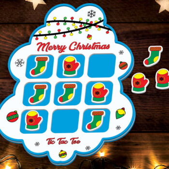 Intra απο ξύλο plywood  Χρώμα wenge 3mm-4mm πάχος - Χριστουγεννιάτικο παιχνίδι Tic Tac Toe Δίασταση 15x15 cm INTRAFABR-81142168 - Image 2