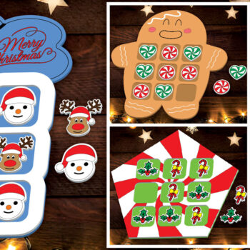 Intra απο ξύλο plywood Χρώμα wenge 3mm-4mm πάχος - Πακέτο Παιχνιδιού Tic Tac Toe Χριστουγέννων Δίασταση 15x15 cm INTRAFABR-35796360 - Image 2