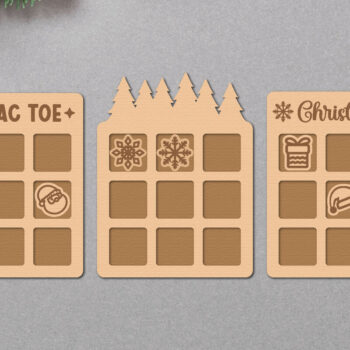 Intra απο ξύλο plywood Χρώμα wenge 3mm-4mm πάχος - Χριστουγεννιάτικο Tic Tac Toe Δίασταση 30x20 cm INTRAFABR-80141893 - Image 1