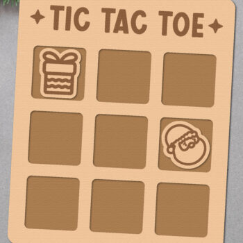 Intra απο ξύλο plywood Χρώμα wenge 3mm-4mm πάχος - Χριστουγεννιάτικο Tic Tac Toe Δίασταση 30x20 cm INTRAFABR-80141893 - Image 2