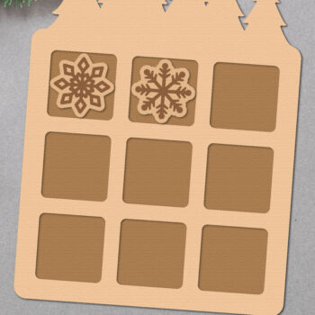 Intra απο ξύλο plywood Χρώμα wenge 3mm-4mm πάχος - Χριστουγεννιάτικο Tic Tac Toe Δίασταση 30x20 cm INTRAFABR-80141893 - Image 3