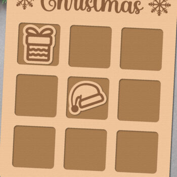 Intra απο ξύλο plywood Χρώμα wenge 3mm-4mm πάχος - Χριστουγεννιάτικο Tic Tac Toe Δίασταση 30x20 cm INTRAFABR-80141893 - Image 4