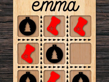 Intra απο ξύλο plywood  Χρώμα wenge 3mm-4mm πάχος - Χριστουγεννιάτικο παιχνίδι Tic Toc Toe με λέιζερ Δίασταση 15x15 cm INTRAFABR-37183427 - Image 1