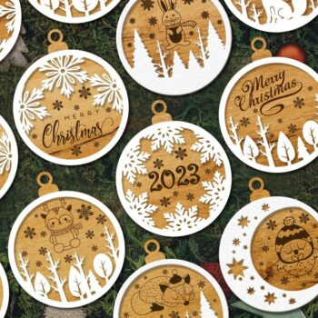 Intra απο ξύλο plywood  Χρώμα wenge 3mm-4mm πάχος - ΧΡΙΣΤΟΥΓΕΝΝΙΑΤΙΚΟ Πακέτο παιχνιδιών Σετ 15 Στολίδι Δίασταση 6x4 cm INTRAFABR-34673872 - Image 2