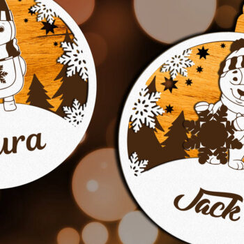 Intra απο ξύλο plywood  Χρώμα wenge 3mm-4mm πάχος - Πρότυπα κοπής προσαρμοσμένων ονομάτων Χριστουγέννων Δίασταση 4x4 cm INTRAFABR-34673944 - Image 1