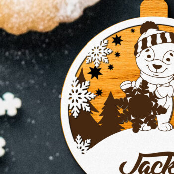 Intra απο ξύλο plywood  Χρώμα wenge 3mm-4mm πάχος - Πρότυπα κοπής προσαρμοσμένων ονομάτων Χριστουγέννων Δίασταση 4x4 cm INTRAFABR-34673944 - Image 2