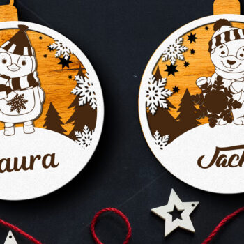 Intra απο ξύλο plywood  Χρώμα wenge 3mm-4mm πάχος - Πρότυπα κοπής προσαρμοσμένων ονομάτων Χριστουγέννων Δίασταση 4x4 cm INTRAFABR-34673944 - Image 6