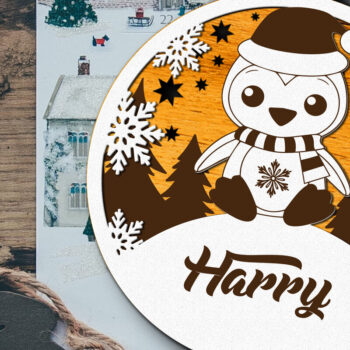 Intra απο ξύλο plywood  Χρώμα wenge 3mm-4mm πάχος - Χριστουγεννιάτικο παιχνίδι προσαρμοσμένο όνομα, διακόσμηση σπιτιού Δίασταση 4x4 cm INTRAFABR-34674013 - Image 3