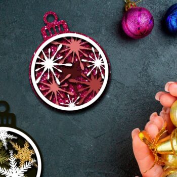 Intra απο ξύλο plywood  Χρώμα wenge 3mm-4mm πάχος - Χριστουγεννιάτικο Παιχνίδι Στολίδι Πακέτο | Chri Δίασταση 6x6 cm INTRAFABR-34674144 - Image 2