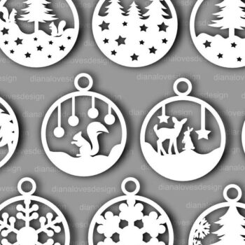 Intra απο ξύλο plywood  Χρώμα wenge 3mm-4mm πάχος - Χριστουγεννιάτικα παιχνίδια Αρχεία Glowforge Δίασταση 6x6 cm INTRAFABR-77330845 - Image 2