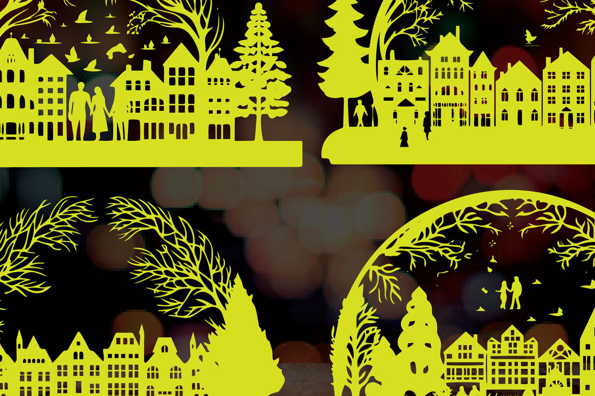 Intra απο ξύλο plywood  Χρώμα wenge 3mm-4mm πάχος - Πακέτο Παραδοσιακής Πόλης Χριστουγέννων Δίασταση 4x4 cm INTRAFABR-101884083