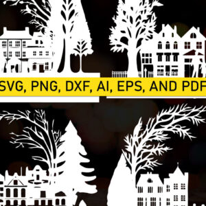 Intra απο ξύλο plywood  Χρώμα wenge 3mm-4mm πάχος - Πακέτο Παραδοσιακής Πόλης Χριστουγέννων Δίασταση 4x4 cm INTRAFABR-101884062