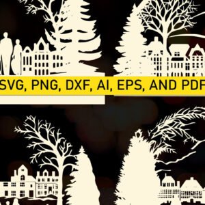 Intra απο ξύλο plywood  Χρώμα wenge 3mm-4mm πάχος - Πακέτο Παραδοσιακής Πόλης Χριστουγέννων Δίασταση 4x4 cm INTRAFABR-105333519