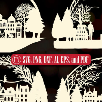 Intra απο ξύλο plywood  Χρώμα wenge 3mm-4mm πάχος - Πακέτο Παραδοσιακής Πόλης Χριστουγέννων Δίασταση 4x4 cm INTRAFABR-78595343 - Image 5