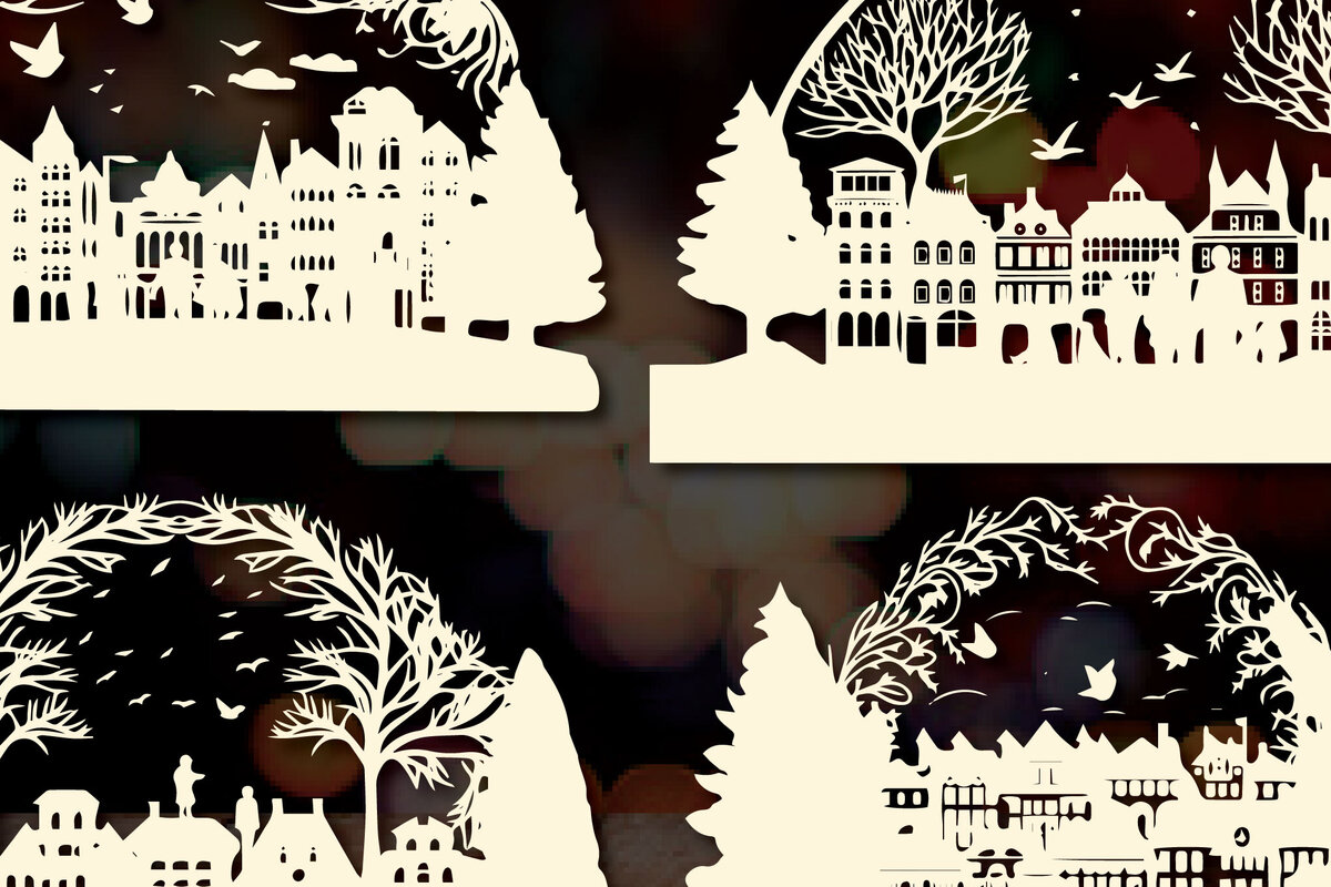 Intra απο ξύλο plywood  Χρώμα wenge 3mm-4mm πάχος - Πακέτο Παραδοσιακής Πόλης Χριστουγέννων Δίασταση 4x4 cm INTRAFABR-102878714