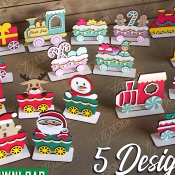 Intra απο ξύλο plywood  Χρώμα wenge 3mm-4mm πάχος - Πακέτο χριστουγεννιάτικου τρένου | Διακόσμηση διακοπών Δίασταση 15x15 cm INTRAFABR-78596119 - Image 1