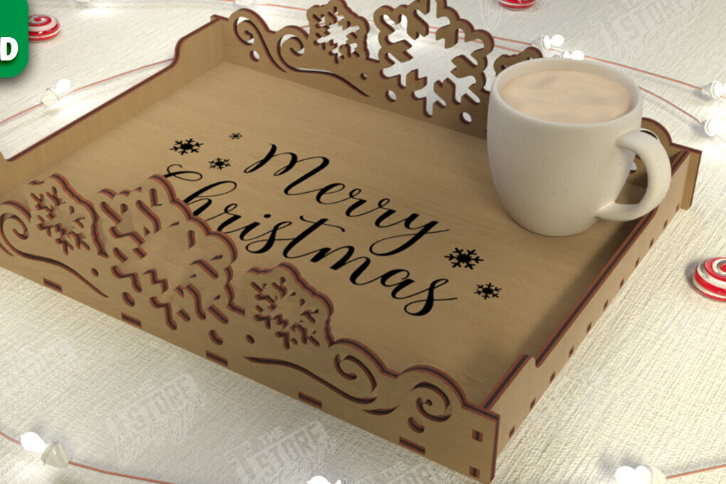 Intra απο ξύλο plywood  Χρώμα wenge 3mm-4mm πάχος - Χριστουγεννιάτικος Δίσκος | Δίσκος ορεκτικών για σνακ Δίασταση 15x15 cm INTRAFABR-106488471