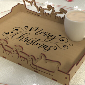 Intra απο ξύλο plywood  Χρώμα wenge 3mm-4mm πάχος - Χριστουγεννιάτικος Δίσκος | Δίσκος ορεκτικών για σνακ Δίασταση 15x15 cm INTRAFABR-103575843 - Image 1