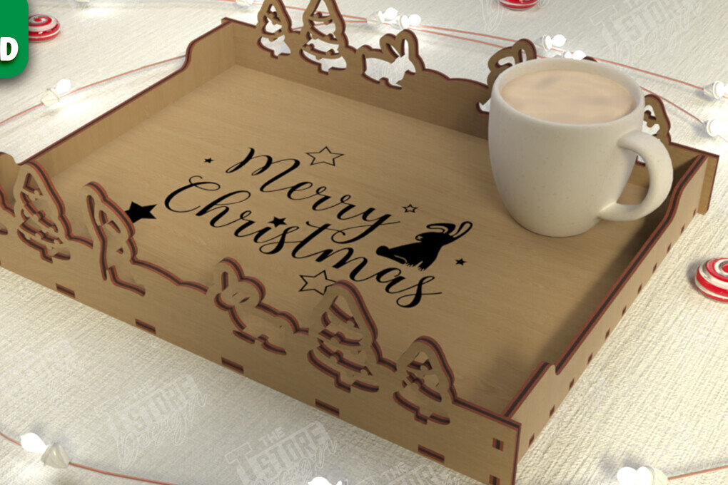 Intra απο ξύλο plywood  Χρώμα wenge 3mm-4mm πάχος - Χριστουγεννιάτικος Δίσκος | Δίσκος ορεκτικών για σνακ Δίασταση 15x15 cm INTRAFABR-101127439