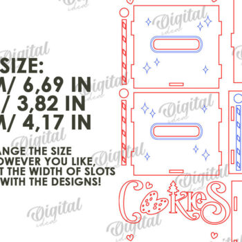 Intra απο ξύλο plywood  Χρώμα wenge 3mm-4mm πάχος - Κουτιά χριστουγεννιάτικων λιχουδιών Πακέτο κοπής με λέιζερ Δίασταση 15x15 cm INTRAFABR-101126643 - Image 2