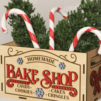 Intra απο ξύλο plywood  Χρώμα wenge 3mm-4mm πάχος - Κουτιά χριστουγεννιάτικων λιχουδιών Πακέτο κοπής με λέιζερ Δίασταση 15x15 cm INTRAFABR-101126643 - Image 7