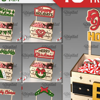 Intra απο ξύλο plywood  Χρώμα wenge 3mm-4mm πάχος - Κουτιά χριστουγεννιάτικων λιχουδιών Πακέτο κοπής με λέιζερ Δίασταση 15x15 cm INTRAFABR-101126767 - Image 1