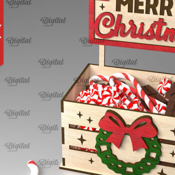 Intra απο ξύλο plywood  Χρώμα wenge 3mm-4mm πάχος - Κουτιά χριστουγεννιάτικων λιχουδιών Πακέτο κοπής με λέιζερ Δίασταση 15x15 cm INTRAFABR-101126767 - Image 5